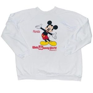 Vintage 90s Walt Disney Land Resort Florida Mickey Mouse Crewneck Sweatshirt